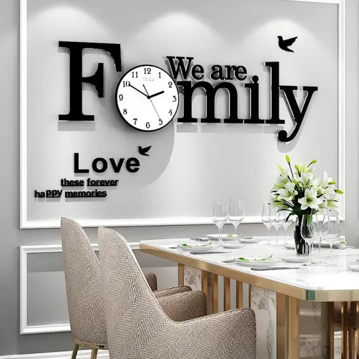 Wall Clock We Are Family With Birds
