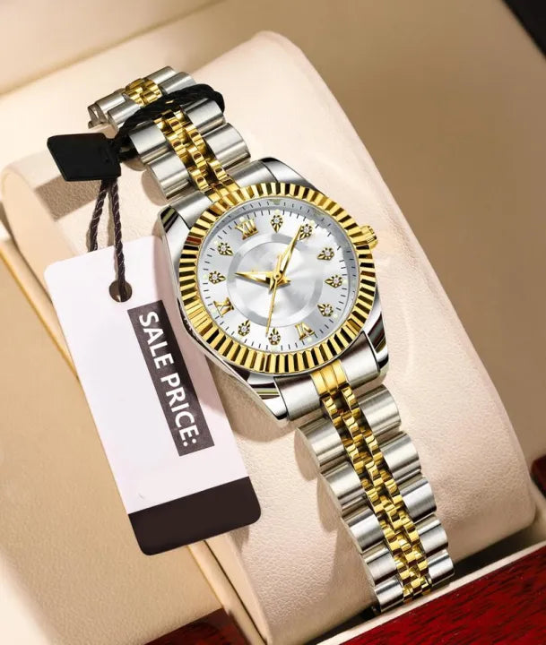 Luxurious Ladies Golden Fashion Watch